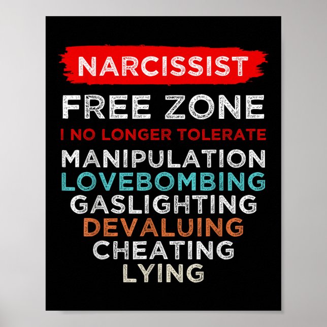 Narcissist Narcissistic Free Zon Awareness Poster (Framsidan)