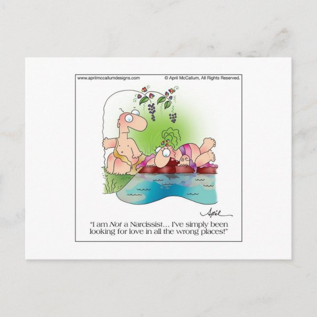 NARCISSISTISK KVINNA Postkort av April McCallum Vykort (Framsida)