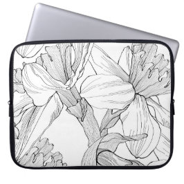 Narcisslinje vårblommor. laptop fodral