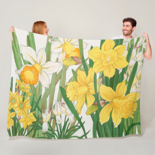 Narcissmålning i träsnitt, Tanigami Kônan, 1917 Fleecefilt
