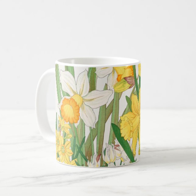 Narcissmålning i träsnitt, Tanigami Kônan, 1917 Kaffemugg (Framsida vänster)
