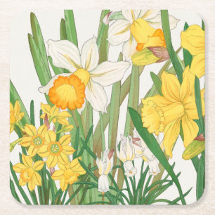 Narcissmålning i träsnitt, Tanigami Kônan, 1917 Underlägg Papper Kvadrat