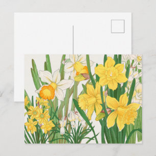 Narcissmålning i träsnitt, Tanigami Kônan, 1917 Vykort