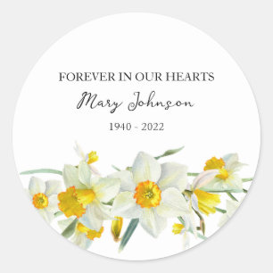 Narcissminnesmärke Funeral Classic Rund Klistermär Runt Klistermärke
