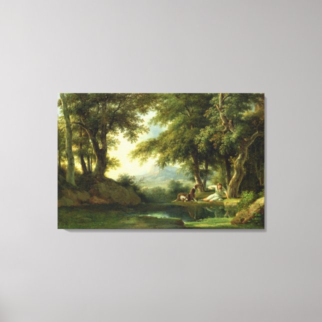 Narcissus Admiring his Reflection Canvastryck (Framsida)