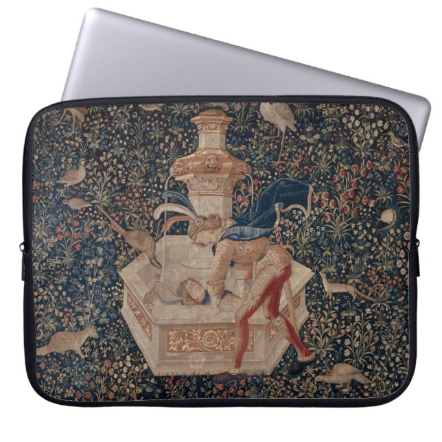 Narcissus at the Well, Medieval Tapestry Laptop Fodral (Framsidan)