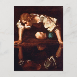 Narcissus av Caravaggio (1599) Vykort