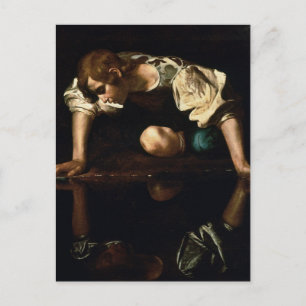 Narcissus av Caravaggio Postcard Vykort