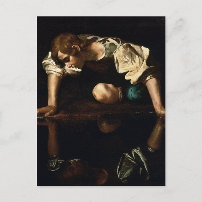 Narcissus av Caravaggio Postcard Vykort (Framsida)