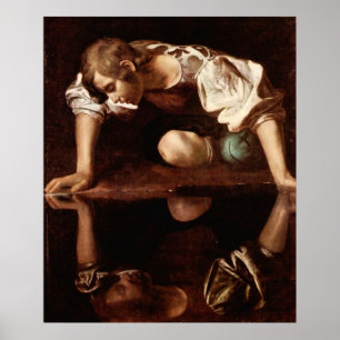 Narcissus av Caravaggio Poster