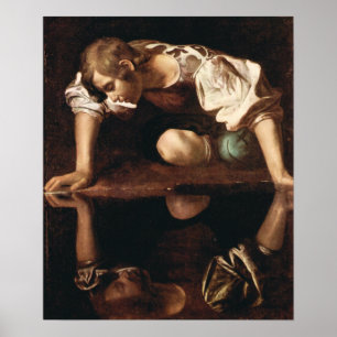Narcissus av Caravaggio Poster