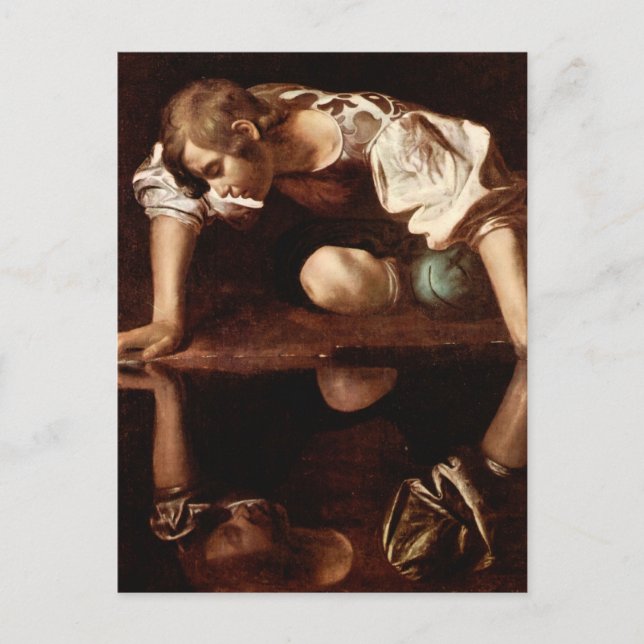 Narcissus av Caravaggio Vykort (Framsida)