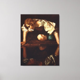 Narcissus av Michelangelo Merisi da Caravaggio Canvastryck