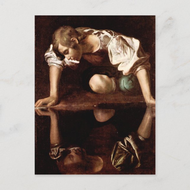 Narcissus, Caravaggio Vykort (Framsida)