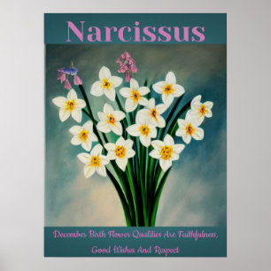 Narcissus December Birth Flower Quties Poster