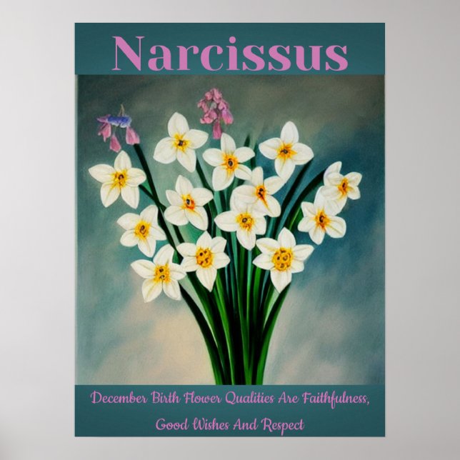 Narcissus December Birth Flower Quties Poster (Framsidan)