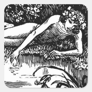 Narcissus Emile Alder Fyrkantigt Klistermärke