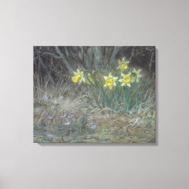 Narcissus Flowers and Violets (av Millet) Canvastryck