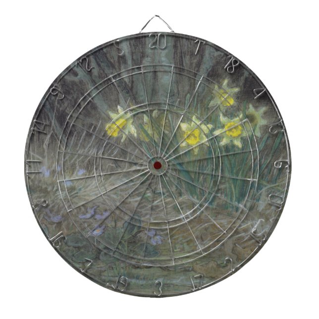 Narcissus Flowers and Violets (av Millet) Darttavla (Framsidan)