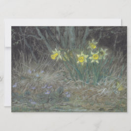 Narcissus Flowers and Violets (av Millet) Kort