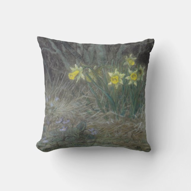 Narcissus Flowers and Violets (av Millet) Kudde (Framsida)