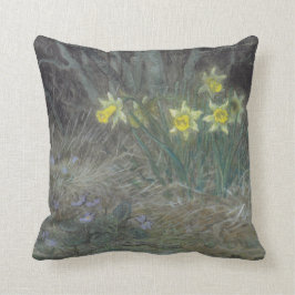 Narcissus Flowers and Violets (av Millet) Kudde