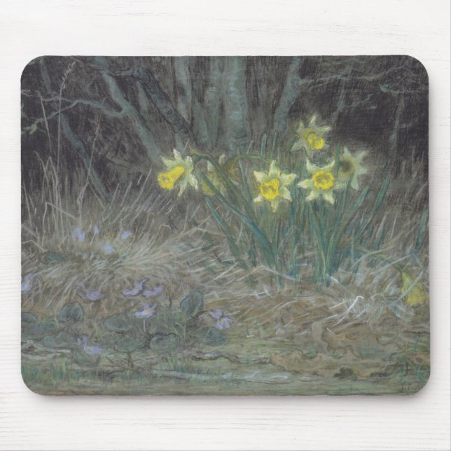 Narcissus Flowers and Violets (av Millet) Musmatta (Framsidan)