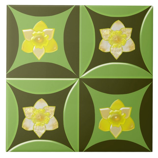 Narcissus i Hål vid Barn Door Kakelplatta (Framsidan)