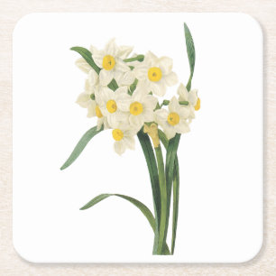 narcissus (Narcissus tazetta) från Redouté Underlägg Papper Kvadrat