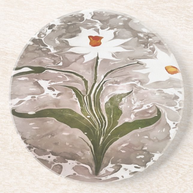 Narcissus på marble underlägg sandsten (Framsidan)