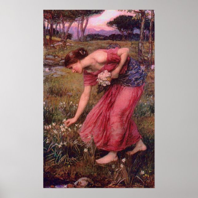 Narcissus Picking Flowers Poster (Framsidan)