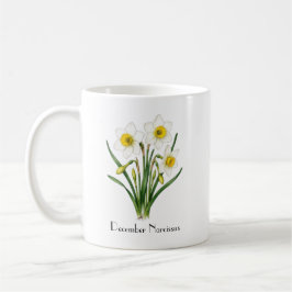 Narcissusblommor i december kaffemugg