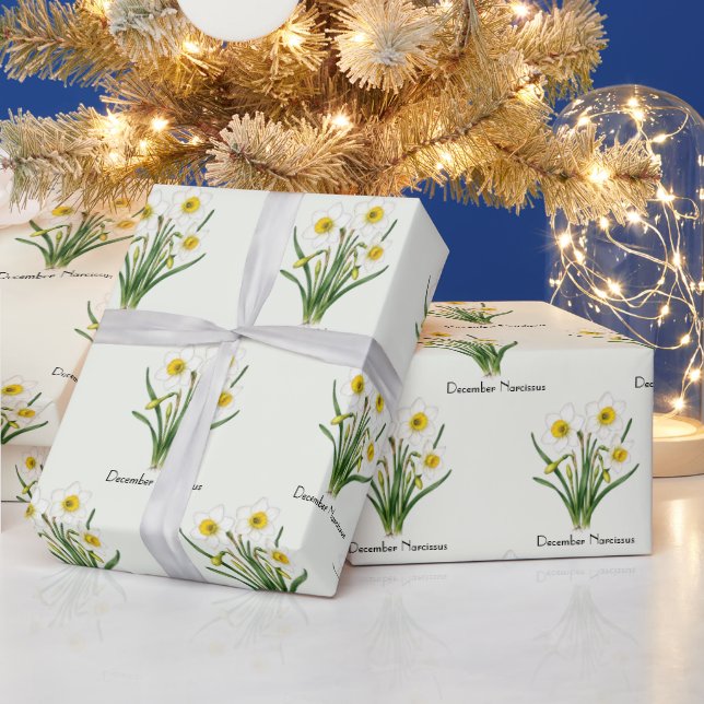 Narcissusblommor i december presentpapper (Helgdagar)