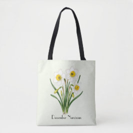 Narcissusblommor i december tygkasse