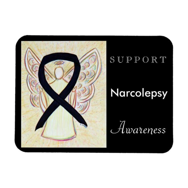 Narcolepsy Awareness Ribbon Angel Anpassningsbar M Magnet (Horisontell)