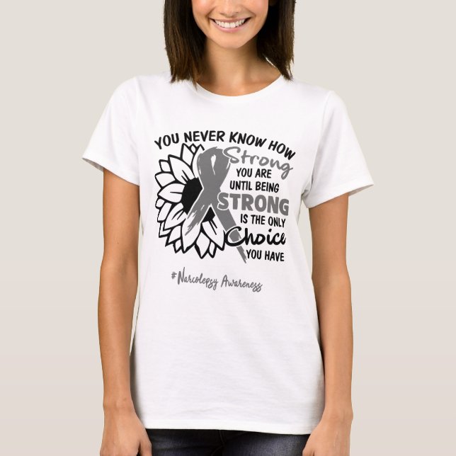 Narcolepsy Awareness Ribbon Support Gifts T Shirt (Framsida)