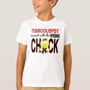 Narcolepsy röra med den fla chicken t-shirt