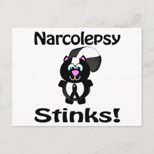 Narcolepsy Stinks Skunk Awareness Design Vykort