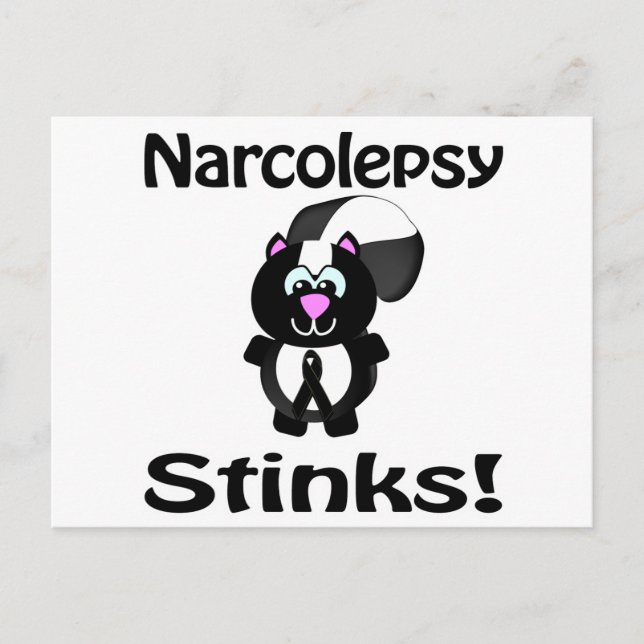 Narcolepsy Stinks Skunk Awareness Design Vykort (Framsida)