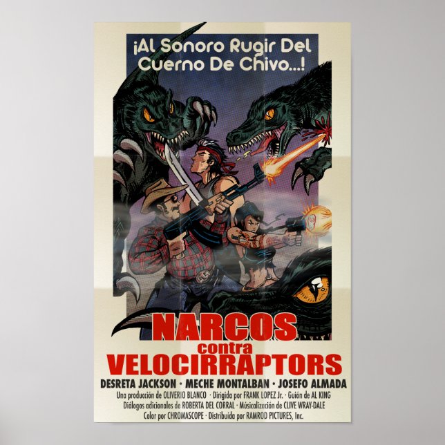Narcos vs Velocirraptors Poster (Framsidan)