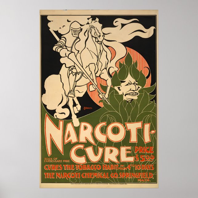 Narcoti Cure - Sluta Röka - Vintage Affisch (Framsidan)