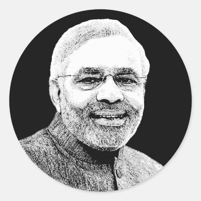 Narendra Modi Runt Klistermärke (Framsida)