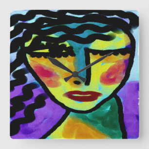 Närhelst originalteckning av Abstrakt Fyrkantig Klocka