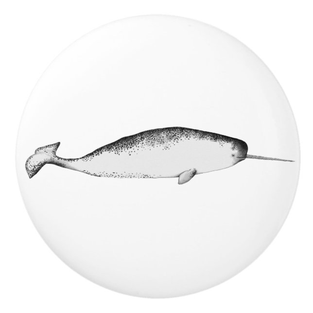 Narhwal Unicorn Sea Illustration Whale Älskare Gif Knopp (Framsidan)