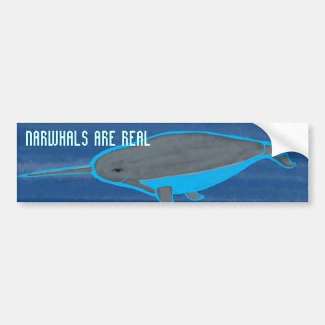 Narhwhals är verklig bildekal (Framsidan)