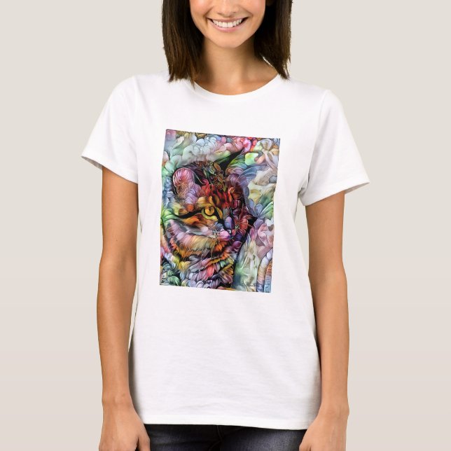 Nari the Cat och Flowers T Shirt (Framsida)