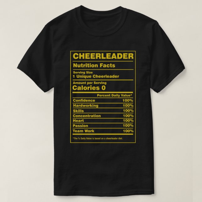 Näringsfacts Cheerledare T Shirt (Design framsida)