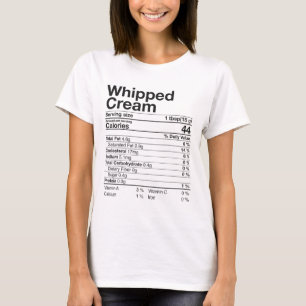 Näringsfakta för vispad grädde Thanksgiving-gåva L T Shirt