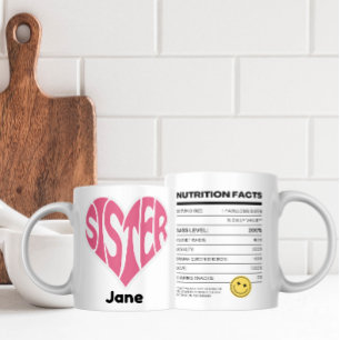 Näringsfaktorer som drivs av Kärlek & Sass - syste Kaffemugg
