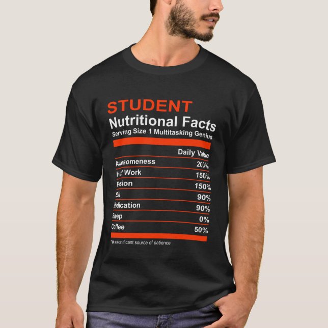 Näringsfaktorer Student T Shirt (Framsida)